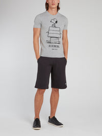 Snoopy Sketch Grey Cotton T-Shirt