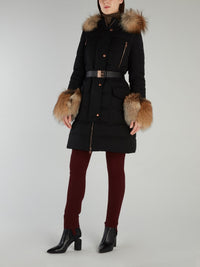 Black Fox Fur Down Jacket