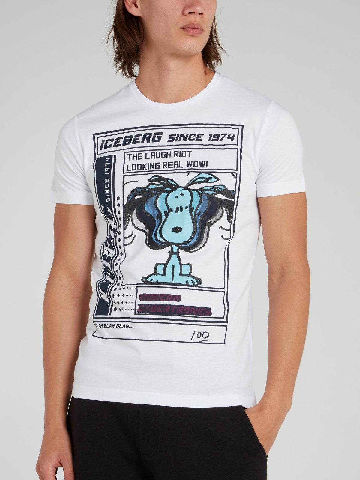 Snoopy White Logo Cotton T-Shirt