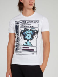 Snoopy White Logo Cotton T-Shirt