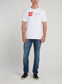 White Logo Tape Jersey T-Shirt