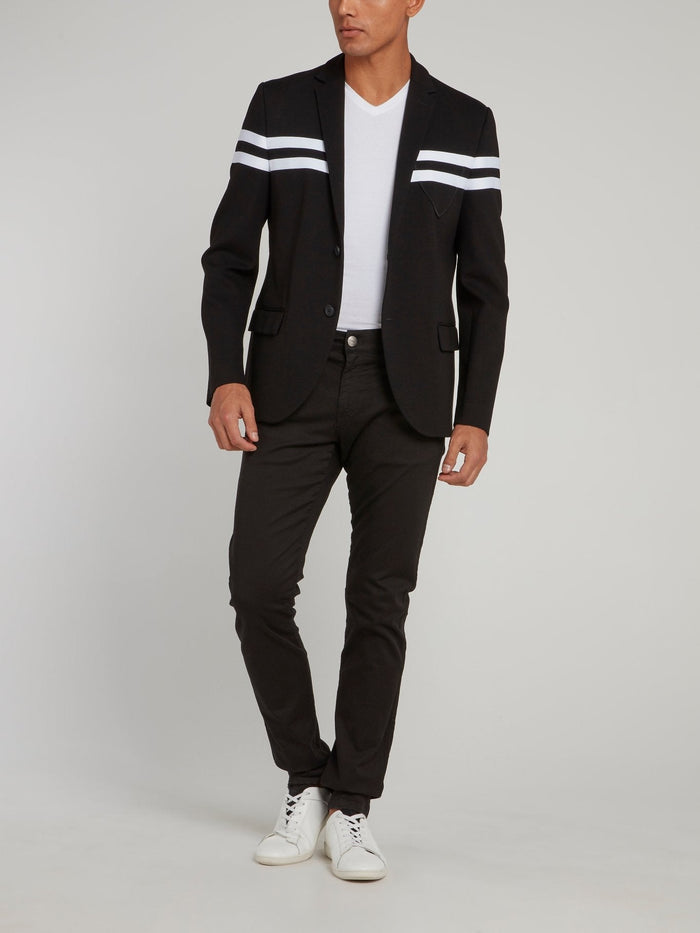 Black Stripe Panel Blazer