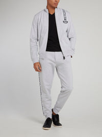 Grey Logo Side Stripe Fleece Pants