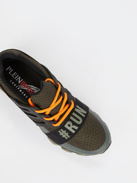 Olive Front Strap Running Sneakers