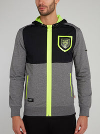 Nadal Grey Contrast Hoodie Sweat Jacket