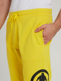 Yellow Sport Logo Fleece Pants