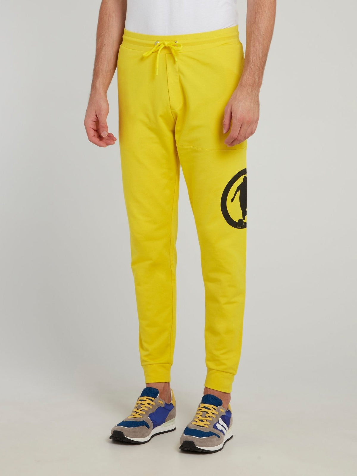 Yellow Sport Logo Fleece Pants