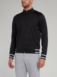 Black Raglan Zip Up Jacket