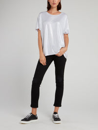 White Crystal Studded Shirt