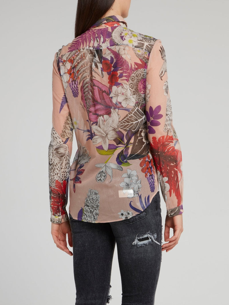 Beige Flora and Fauna Shirt