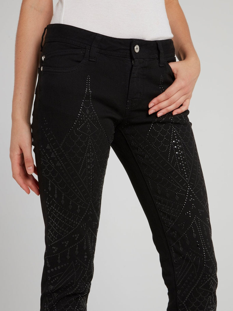 Black Multi-Stud Skinny Jeans