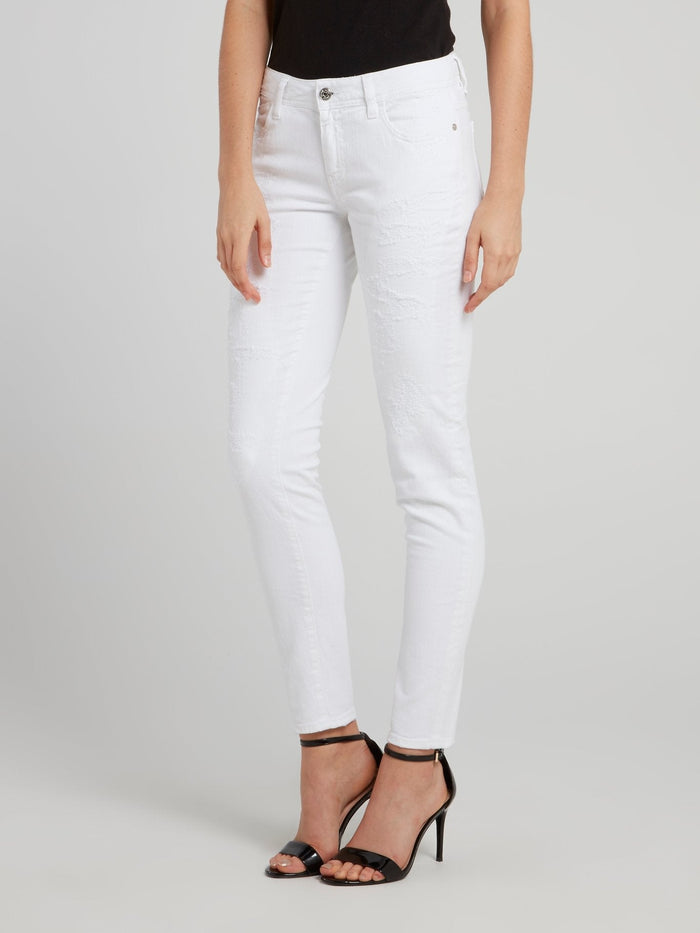 White Distressed Skinny Jeans