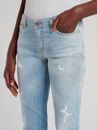 Acid Blue Distressed Jeans