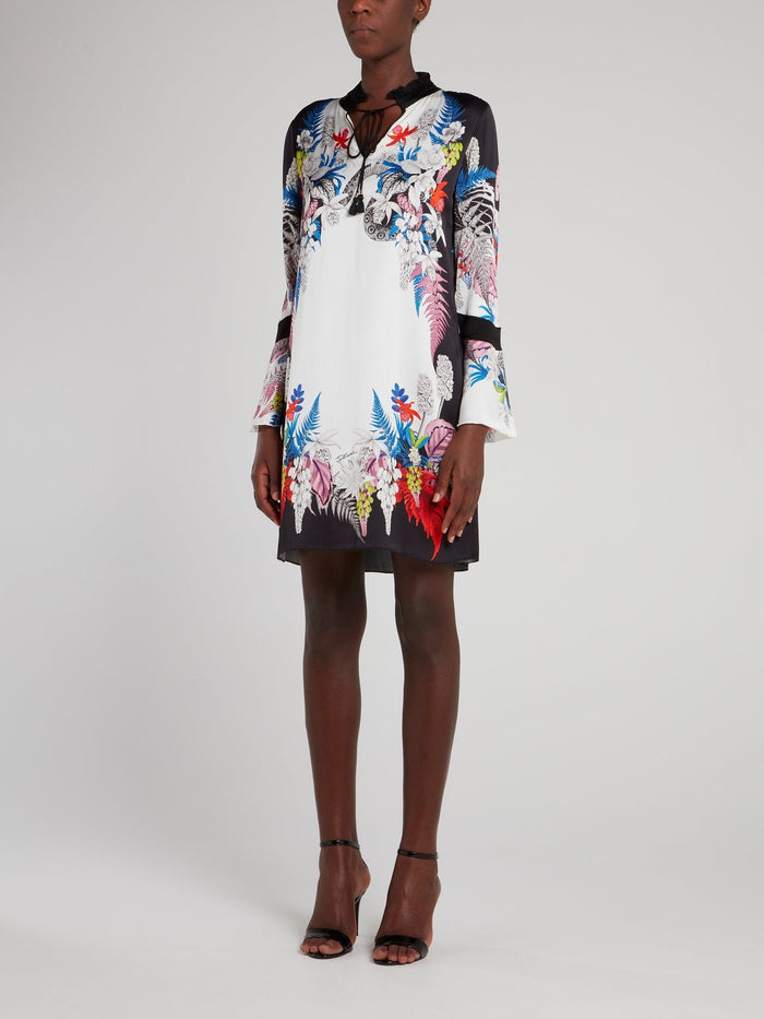 White Multi Floral Shift Dress