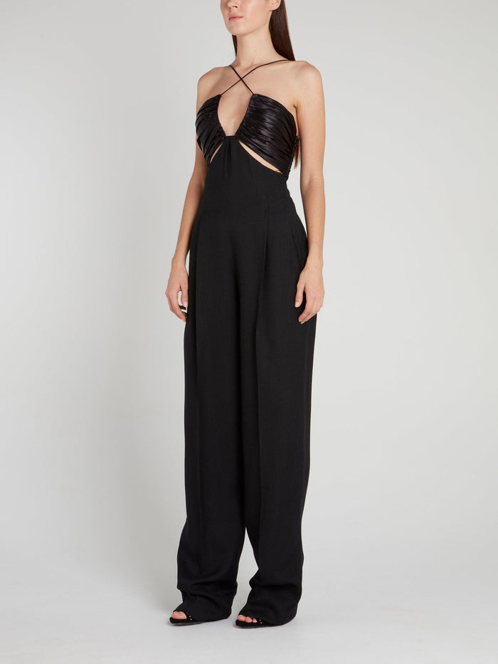 Black Halter Palazzo Pants Suit