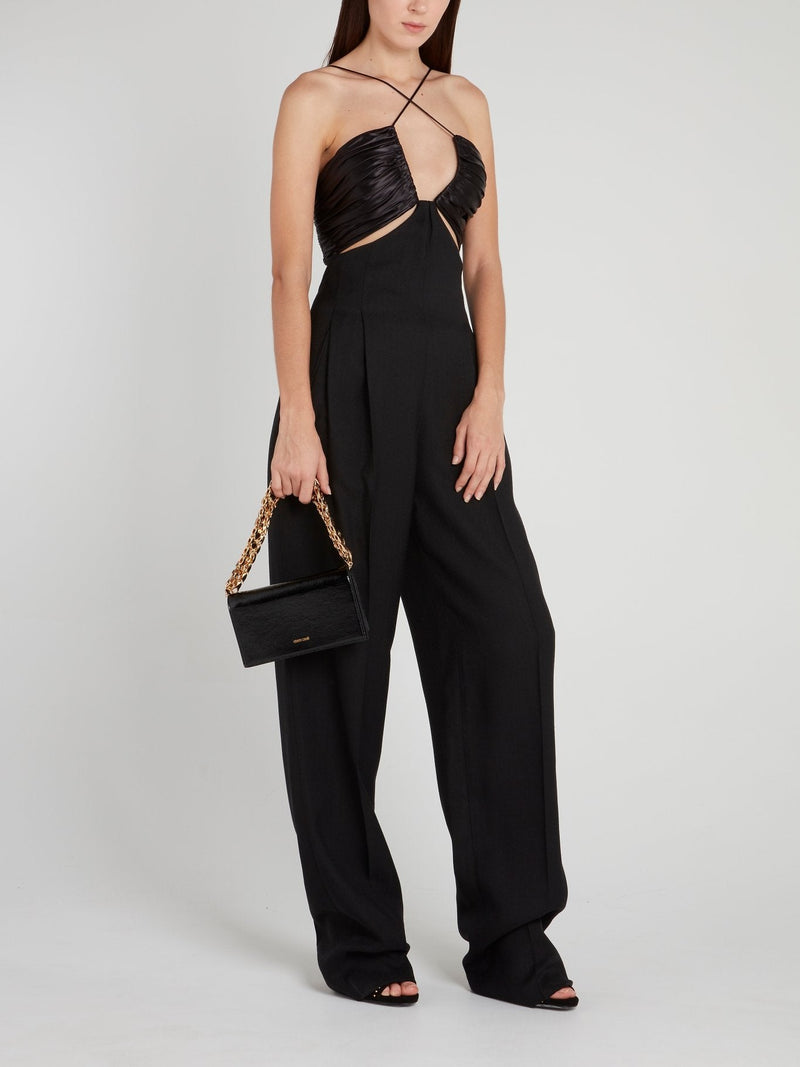 Black Halter Palazzo Pants Suit