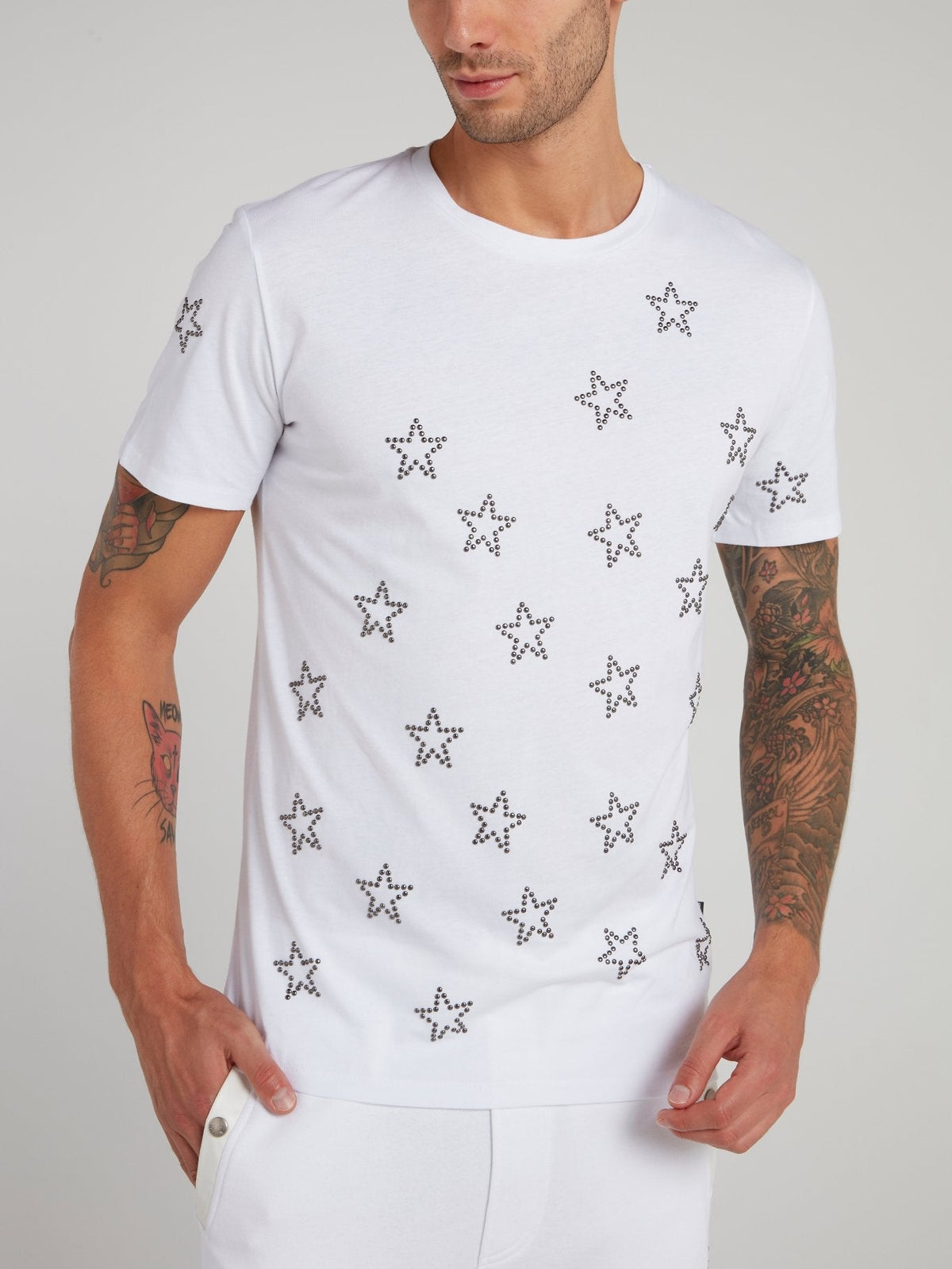 White Studded Star T-Shirt