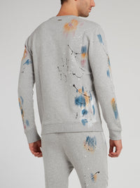 Grey Floral Paint Sweatshirt