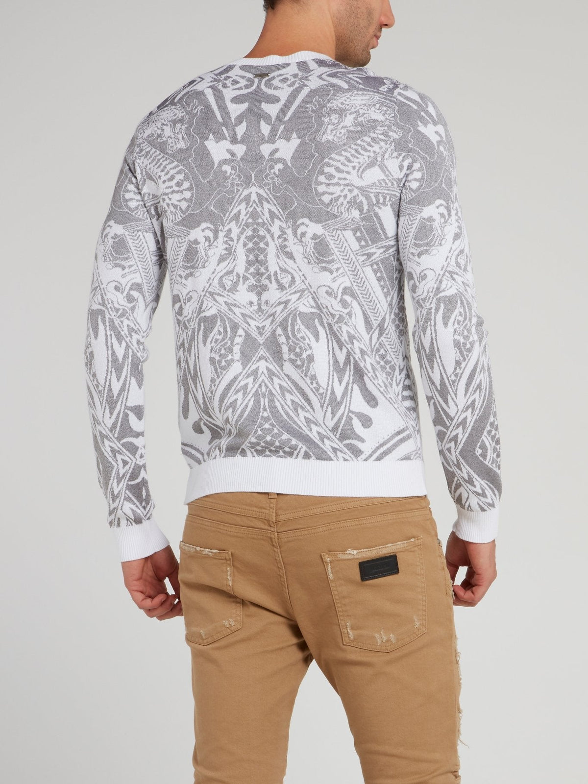 White Patterned Pullover