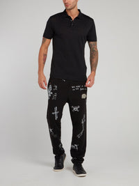 Gothic Doodle Print Trousers