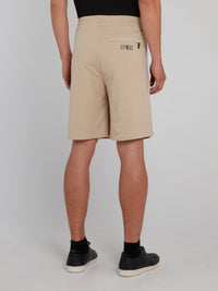 Beige Drawstring Active Shorts