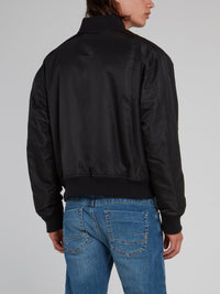 Black Nylon Bomber Jacket