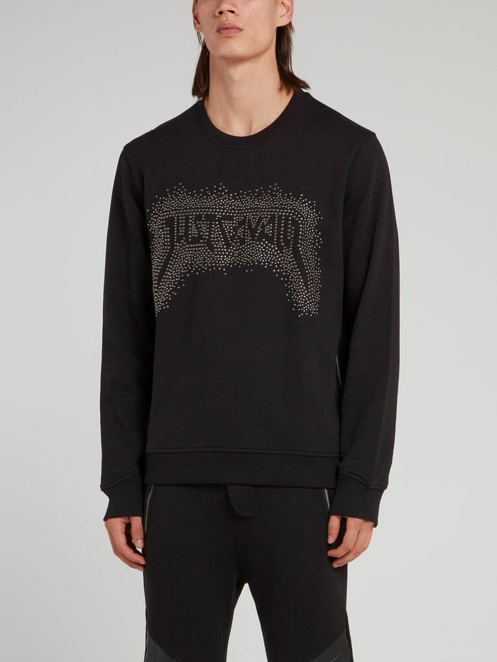 Black Studded Logo Sweatshirt