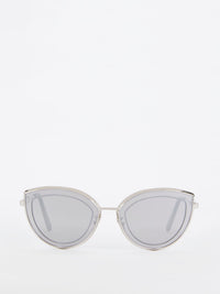 Silver Mirror Flat Cat Eye Sunglasses