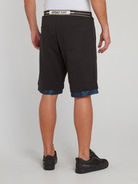 Black Cotton Gym Shorts