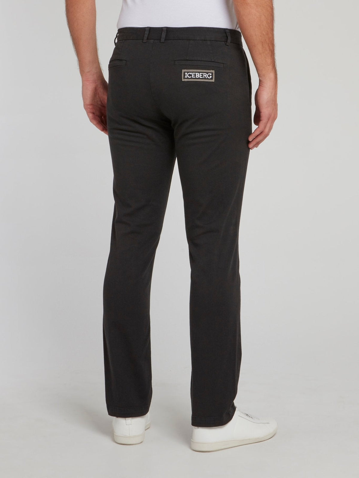 Black Cotton Chino Pants