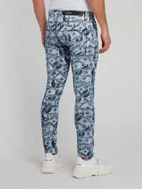 Dollar Skull Slim Fit Trousers