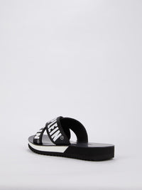 Logo Criss Cross Flat Sandals