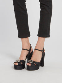 Black Slingback High Heel Sandals