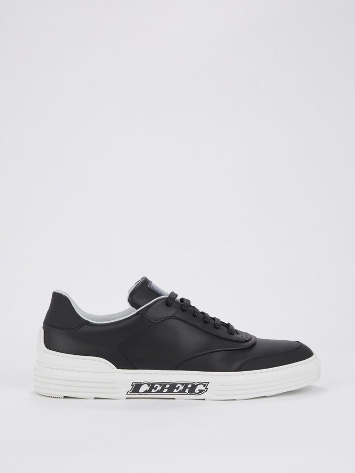 Black Low Top Leather Sneakers