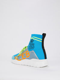 Blue Neon Sock Sneakers