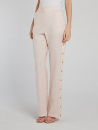 Side Button Linen Trousers