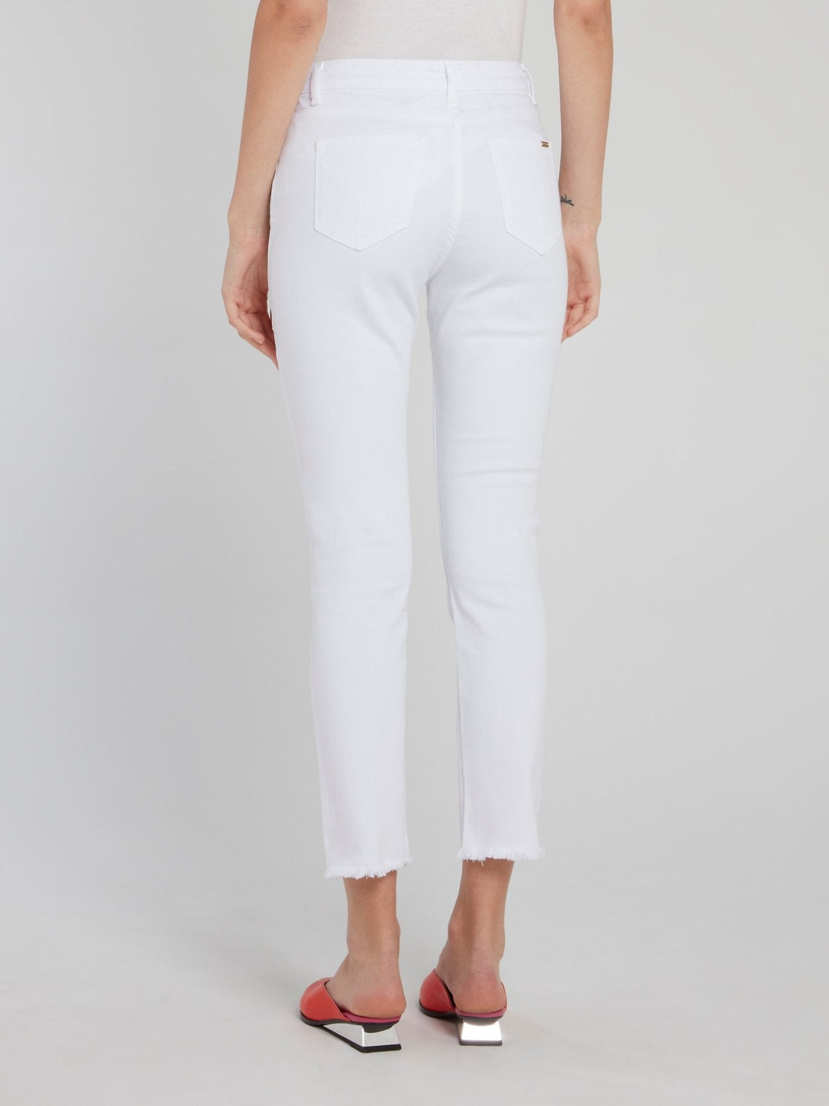 White Denim Stretch Trousers