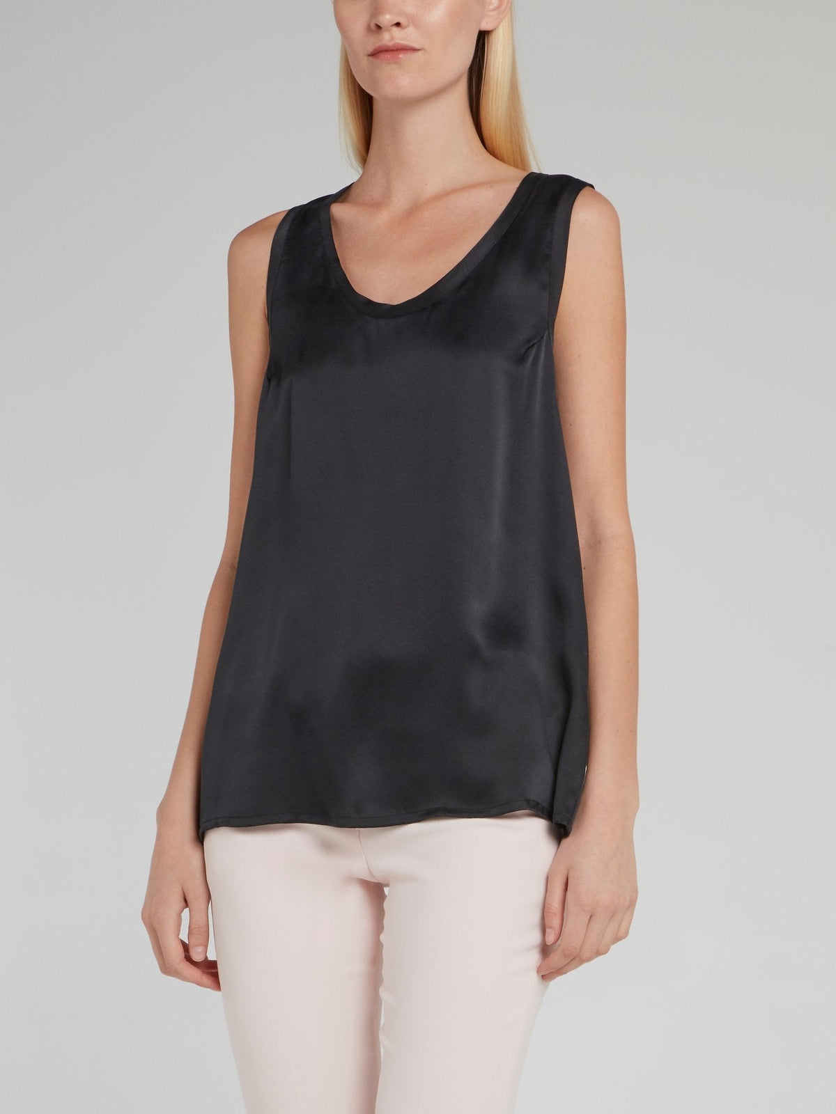 Black Silk Tank Top