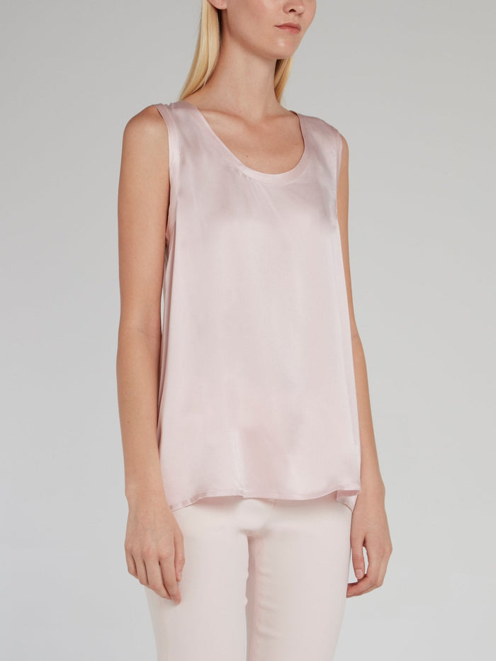 Pink Silk Tank Top