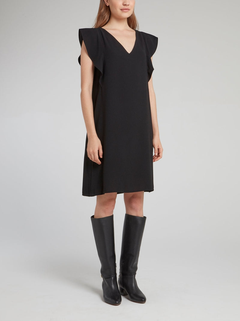 Black Butterfly Sleeve Dress