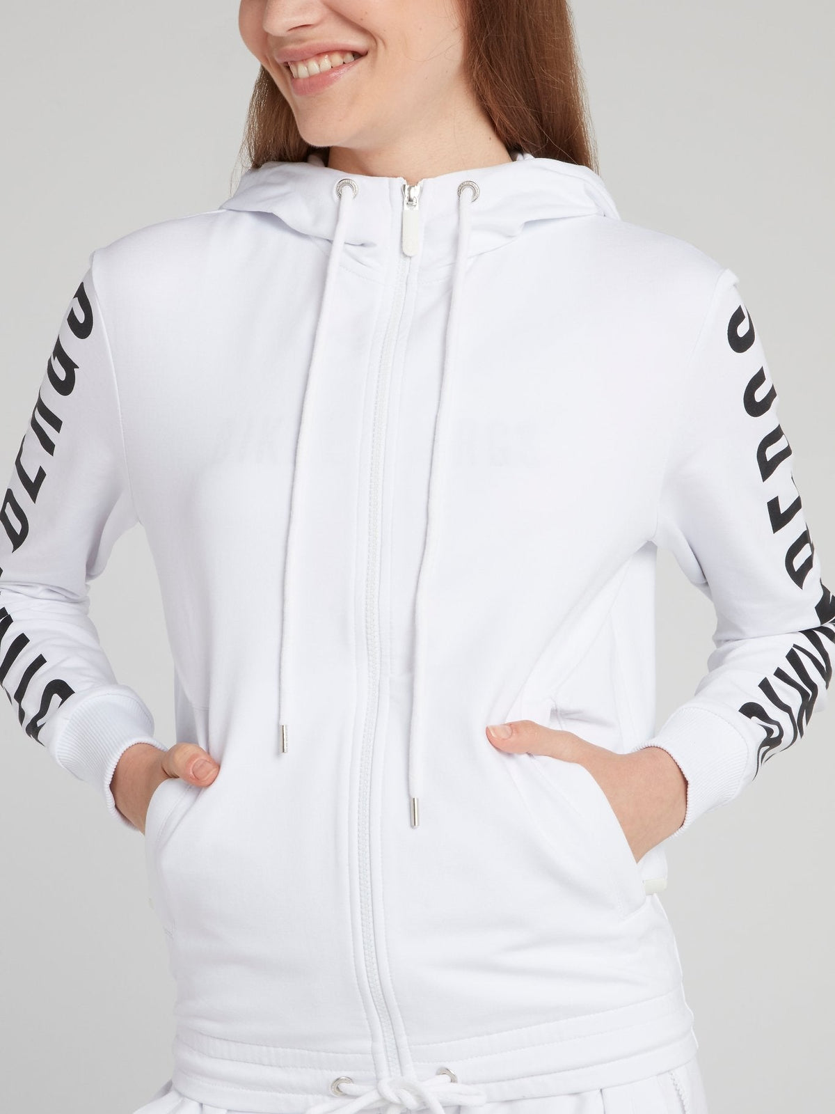 White Logo Sleeve Active Jacket