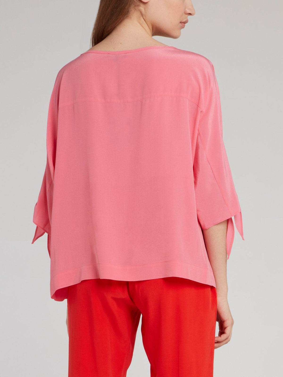 Pink Tie Sleeve Top