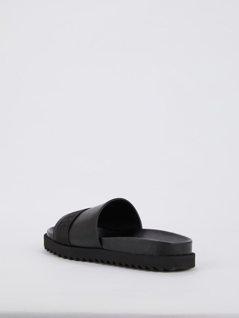 Black Logo Strap Slides