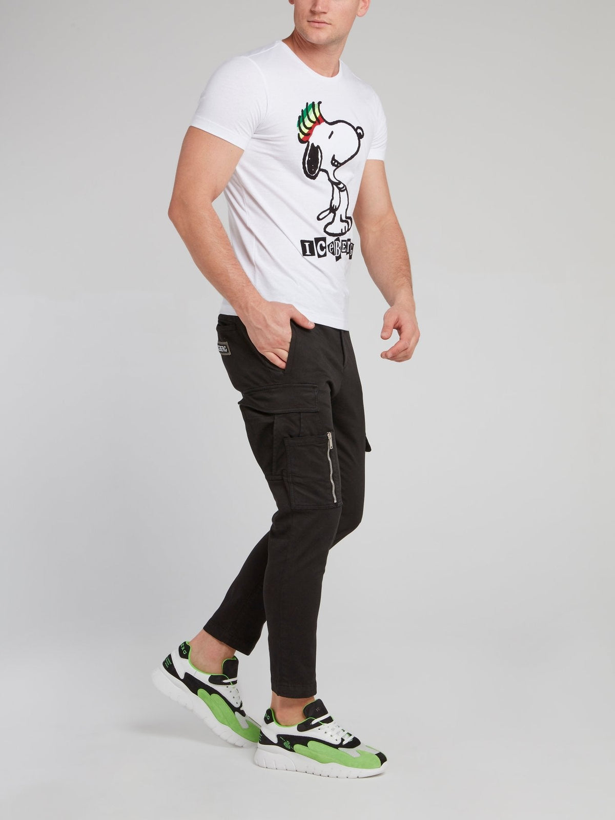 Black Slim Fit Cropped Cargo Pants