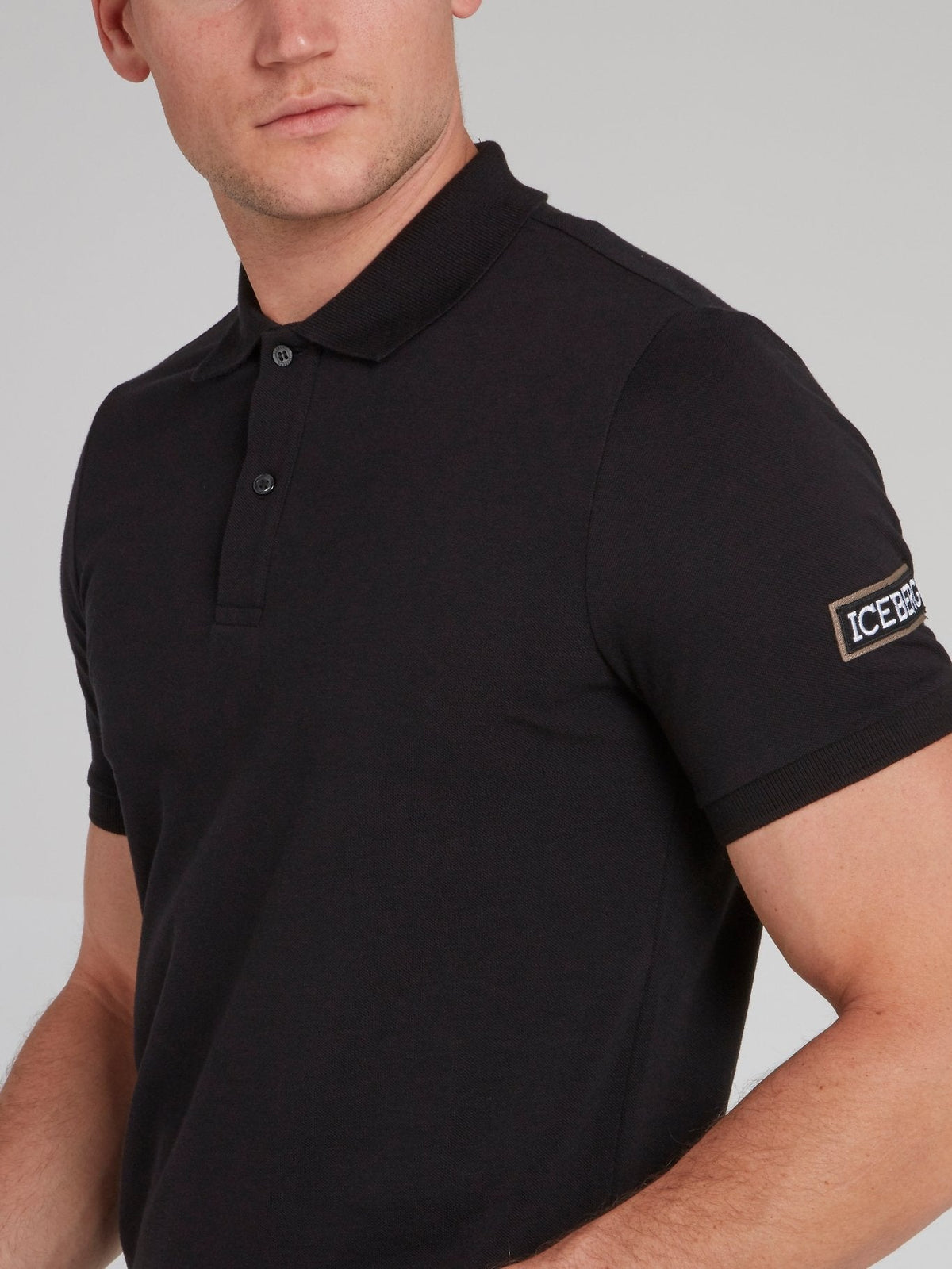 Black Logo Appliquéd Polo Shirt