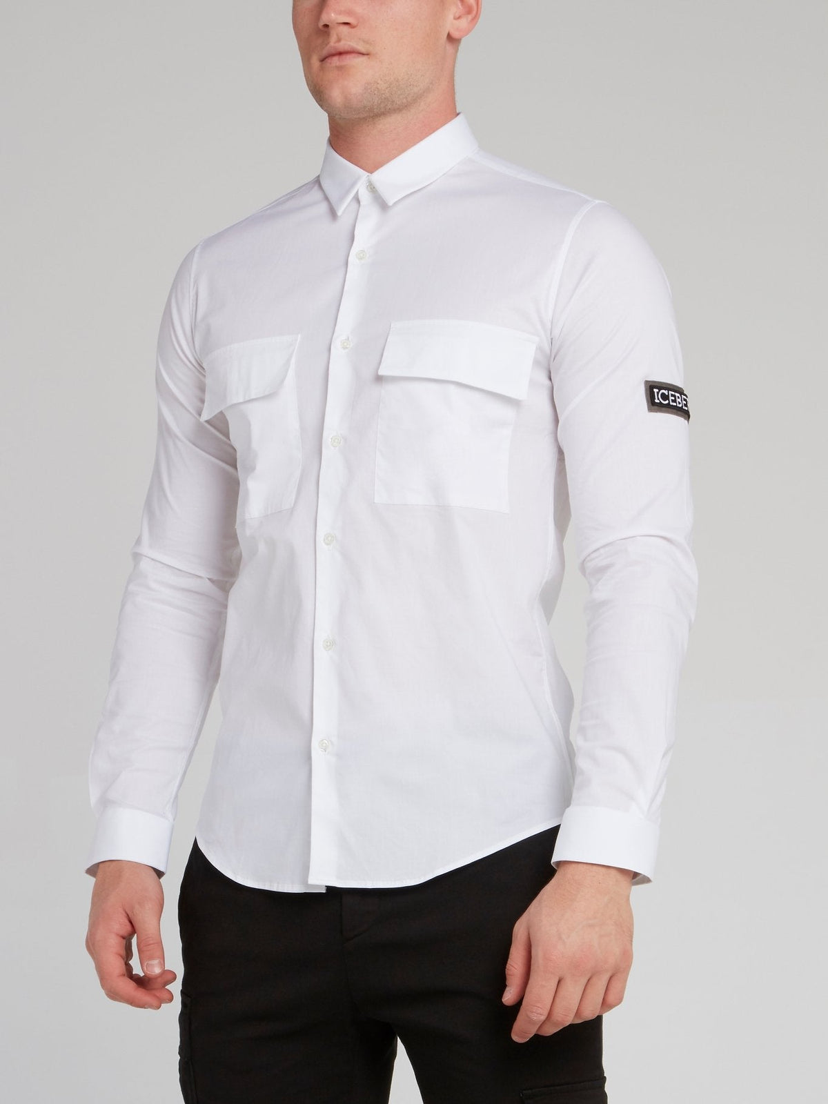 White Rear Logo Cargo Shirt