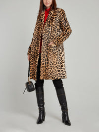 Leopard Effect Fur Coat