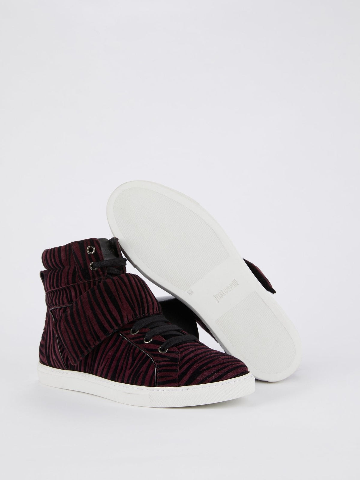 Burgundy Animal Print High Top Sneakers