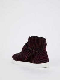 Burgundy Animal Print High Top Sneakers