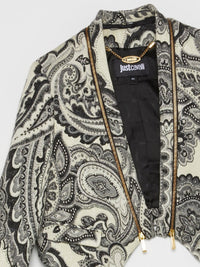 Grey Baroque Print Coat